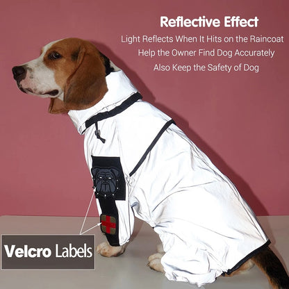 Reflective Dog Jumpsuit Waterproof Raincoat