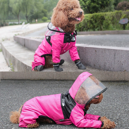 Waterproof Pet Raincoat with Transparent Hood-Suitable for Dogs & Cats