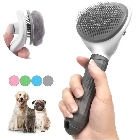 Self-Cleaning Hair Remover Brush For Dogs & Cats From Stainless Steal