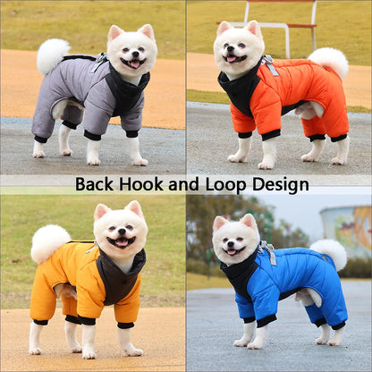 Winter Waterproof Dog Jacket With Back Hook For Leash