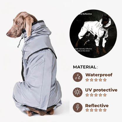 Reflective Dog Jumpsuit Waterproof Raincoat