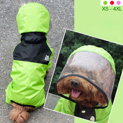 Waterproof Pet Raincoat with Transparent Hood-Suitable for Dogs & Cats