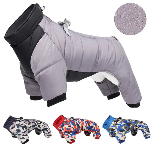 Winter Waterproof Dog Jacket With Back Hook For Leash