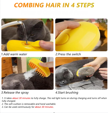 3 in 1 Steamy Pet Brush Pro