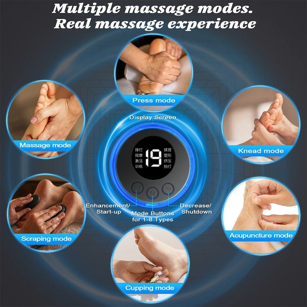 Mini Electric Neck Back Massager Foot massager EMS Cervical Massage Patch  Relief Pain - Electric Cervical Spine Back Shoulder Relaxation Pain Relief  Muscle Care Massager -Mini USB Rechargeable Electric Pulse Therapy